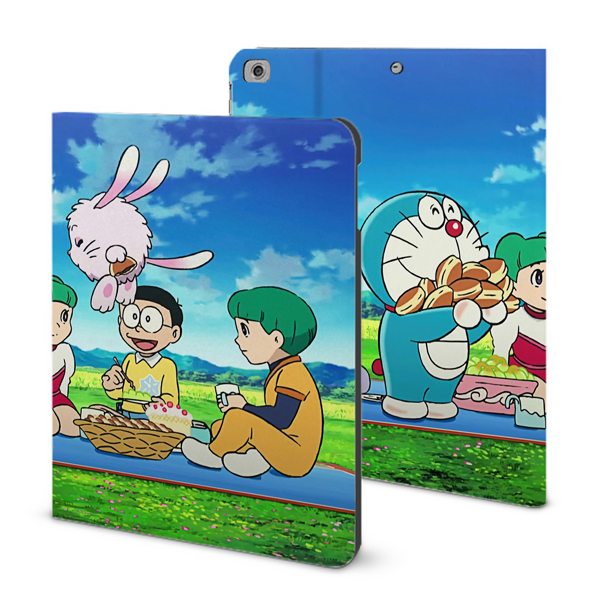 （画像用） ドラえもん Doraemon IPad ケース ブック型 PUレザー TPU 耐衝撃 軽量 薄型 ペン収納なし 全面保護 IPad 各モデル対応